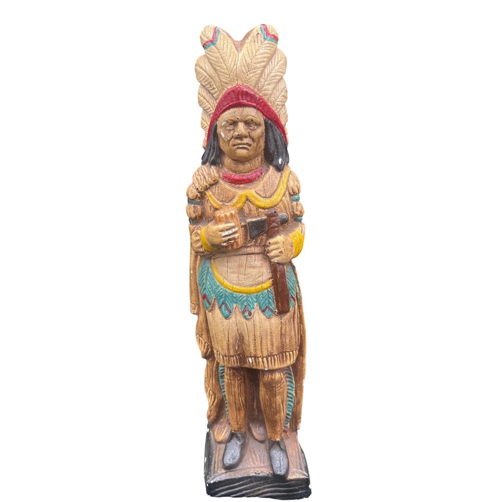 Vintage Cherokee NC Tom-Tom Gift Shop‎ NA Chief Figurine roadside Americana